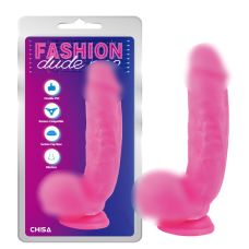 Фаллоимитатор реалистичный на присоске розового цвета Chisa Dual Density Cock