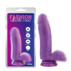 Фалоімітатор реалістичний на присосці фіолетового кольору Chisa Dual Density Cock Dildo