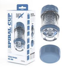Мастурбатор для чоловіків у колбі прозорого кольору Chisa MX Spiral Cup Strong
