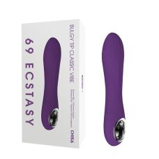 Класичний вагінальний вібратор фіолетовий Chisa 69 Ecstasy Bulgy Tip