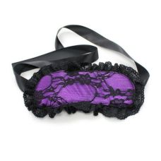 Маска на очі мереживна чорно-фіолетова Vscnovelty Lace Blindfold