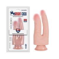 Подвійний фалоімітатор реалістичний на присосці тілесного кольору Vscnovelty Knight Cock 3D