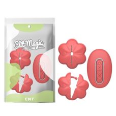 Зажимы для сосков с вибрацией и пультом управления красного цвета Cnt Flower Pin 