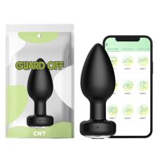 Смарт анальная вибропробка черная с серебристым кристалом Cnt Mini Power Plug