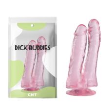 Подвійний фалоімітатор реалістичний на присосці рожевого кольору Cnt