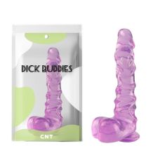 Фаллоимитатор рельефный на присоске розового цвета Cnt Transparent 