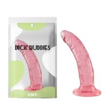 Фаллоимитатор реалистичный на присоске розового цвета Cnt Transparent Realistic Dildo