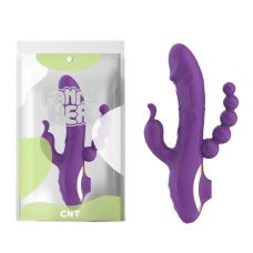 Вібратор реалістичний для точки G з Відростком для клітора та Анальними кульками фіолетового кольору Cnt Quadruple Play Thruster