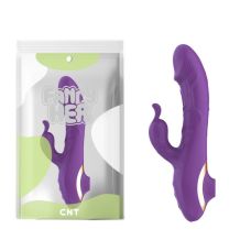 Вібратор реалістичний для точки G з відростком для клітора фіолетового кольору Cnt Triple Play Thruster
