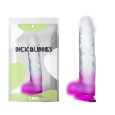 Фаллоимитатор реалистичный на присоске фиолетового с прозрачным цвета Cnt Transparent Gradient 