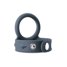 Ерекційне кільце на член регульоване із заклепками сірого кольору Boners Cock & Ball Strap розмір Large