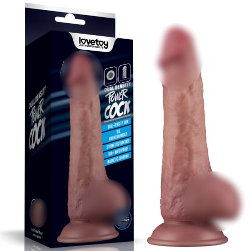 Вибратор реалистичный на присоске телесного цвета Lovetoy Dual Density Power Cock