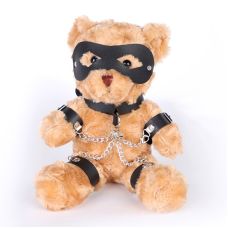 Брелок БДСМ плюшевый мягкий мишка в бондаже телесного цвета Bdsm4u