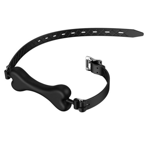 Силиконовый кляп в рот БДСМ в виде кости для собак черный Bdsm4u Ball Gag