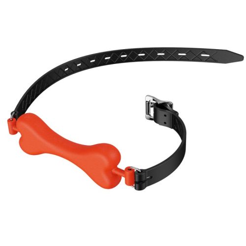 Силиконовый кляп в рот БДСМ в виде кости для собак красный Bdsm4u Ball Gag