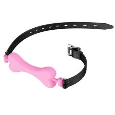 Силиконовый кляп в рот БДСМ в виде кости для собак розовый Bdsm4u Ball Gag