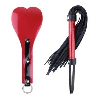 Набор для БДСМ из шлепалки и плетки красно черного цвета Bdsm4u Two-piece Whip Racket Set 