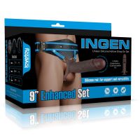Страпон ременной полый мужской черного цвета Lovetoy Ingen 9 Enhanced Set размеры XS/S/M