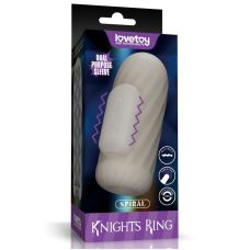 Вібронасадка на член спіральна біла Lovetoy Knights Ring