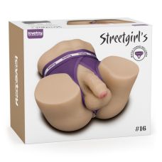 Мастурбатор с анусом и пенисом телесного цвета со стрингами в комплекте Lovetoy Streetgirls #16 with Dildo