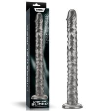 Большой вибратор на присоске серебристого цвета Lovetoy King Sized Vibrating Vibrax