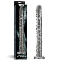 Великий вібратор на присосці сріблястого кольору Lovetoy King Sized Vibrating Vibrax