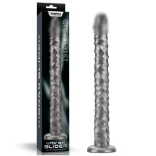 Великий вібратор на присосці сріблястого кольору Lovetoy King Sized Vibrating Vibrax