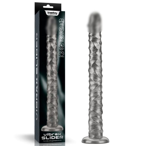 Большой вибратор на присоске серебристого цвета Lovetoy King Sized Vibrating Vibrax