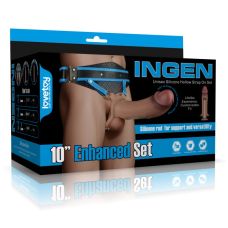Страпон ремінний порожнистий чоловічий тілесного кольору Lovetoy Ingen 10 Enhanced Set розміри L/XL/2XL