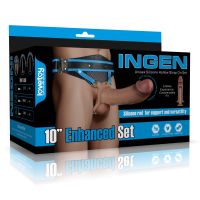 Страпон ремінний порожнистий чоловічий тілесного кольору Lovetoy Ingen 10 Enhanced Set розміри L/XL/2XL Страпон ремінний порожнистий чоловічий тілесного кольору Lovetoy Ingen 10 Enhanced Set розміри L/XL/2XL