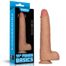 Реалистичный вибратор на присоске телесного цвета Lovetoy Vibrating Power Basics Cock 11.0