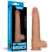 Реалистичный вибратор на присоске телесного цвета Lovetoy Vibrating Power Basics Cock 11.0