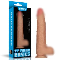 Реалістичний вібратор на присосці тілесного кольору Lovetoy Vibrating Power Basics Cock 11.0