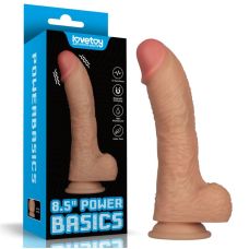 Реалистичный вибратор на присоске телесного цвета Lovetoy Vibrating Power Basics Cock 8.5