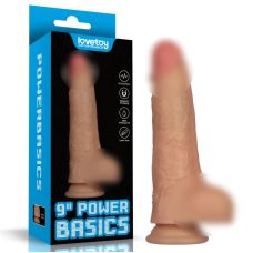 Реалістичний вібратор на присосці тілесного кольору Lovetoy Vibrating Power Basics Cock 9.0