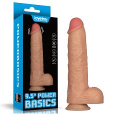 Реалистичный вибратор на присоске телесного цвета Lovetoy Vibrating Power Basics Cock 9.5