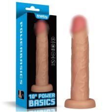 Реалістичний вібратор на присосці тілесного кольору Lovetoy Vibrating Power Basics Cock 10.0