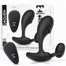 Вібромасажер для простати з пультом дистанційного керування силіконовим чорним кольором Tardenoche Aquen