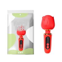 Кліторальний вібратор у формі троянди червоного кольору Cnt Rose Wand