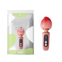Клиторальный вибратор в форме персика розового цвета Cnt Peach Wand 
