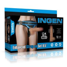 Ременной вибрострапон реалистичный на присоске телесного цвета Lovetoy Vibrating Enhanced Strap on Set трусы XS/S/M