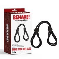 Наручники из черной веревки для БДСМ Chisa Behave! Luxury Fetish Bondage  Наручники из черной веревки для БДСМ Chisa Behave! Luxury Fetish Bondage
