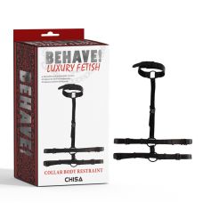 Бондаж на шию для фіксації тіла чорного кольору Chisa Behave! Luxury Fetish Collar Body Restraint