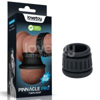 Эрекционное кольцо для члена и мошонки черное Lovetoy Pinnacle Pro Twin Grip