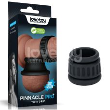 Кільце для пеніса і мошонки чорне Lovetoy Pinnacle Pro Twin Grip