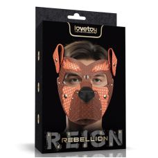Маска намордник лисенка для эротических игр коричнево оранжевая Lovetoy Rebellion Reign 