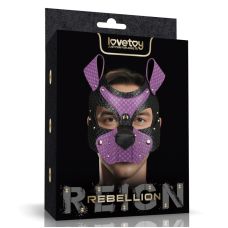 Маска намордник щенка для эротических игр черно фиолетовая Lovetoy Rebellion Reign Classic Mask