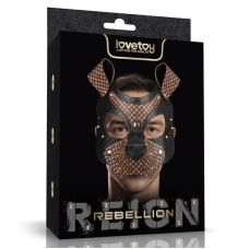 Маска намордник щенка для эротических игр черно коричневая Lovetoy Rebellion Reign Classic Mask