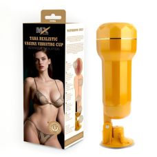 Мастурбатор в колбе на присоске Вагина с вибрацией для мужчин телесного цвета Chisa Tara Realistic Vagina Cup