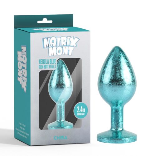 Анальная пробка с кристаллом голубого цвета Chisa Nebula Gem Butt Plug размер Small